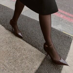 ZARA STRAPPY PATENT FINISH SLINGBACK SHOES